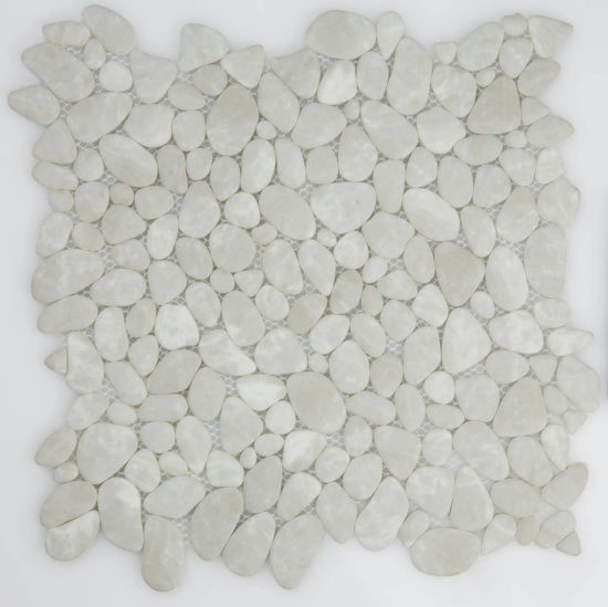 12X12 Light Grey Pebble Mosaic | Diversity Kitchen Bath & Tile