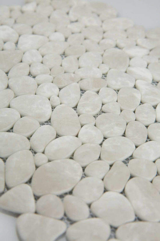 12X12 Light Grey Pebble Mosaic | Diversity Kitchen Bath & Tile