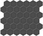 2" Retro Black Matte Hex Mosaic | Diversity Kitchen Bath & Tile