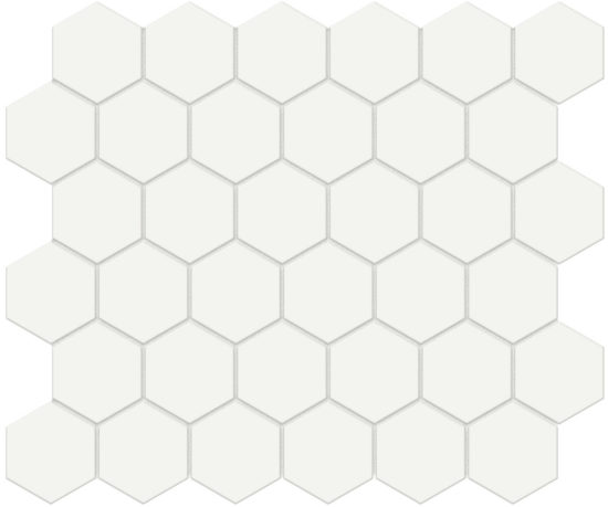 2″ White Matte Hex Mosaic