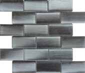 2"X4" Linear Dark Grey Glass Brick Pattern Mosaic | Diversity Kitchen Bath & Tile