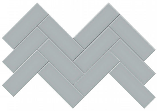2x6 Cloud Blue Glossy Herringbone Mosaic | Diversity Kitchen Bath & Tile