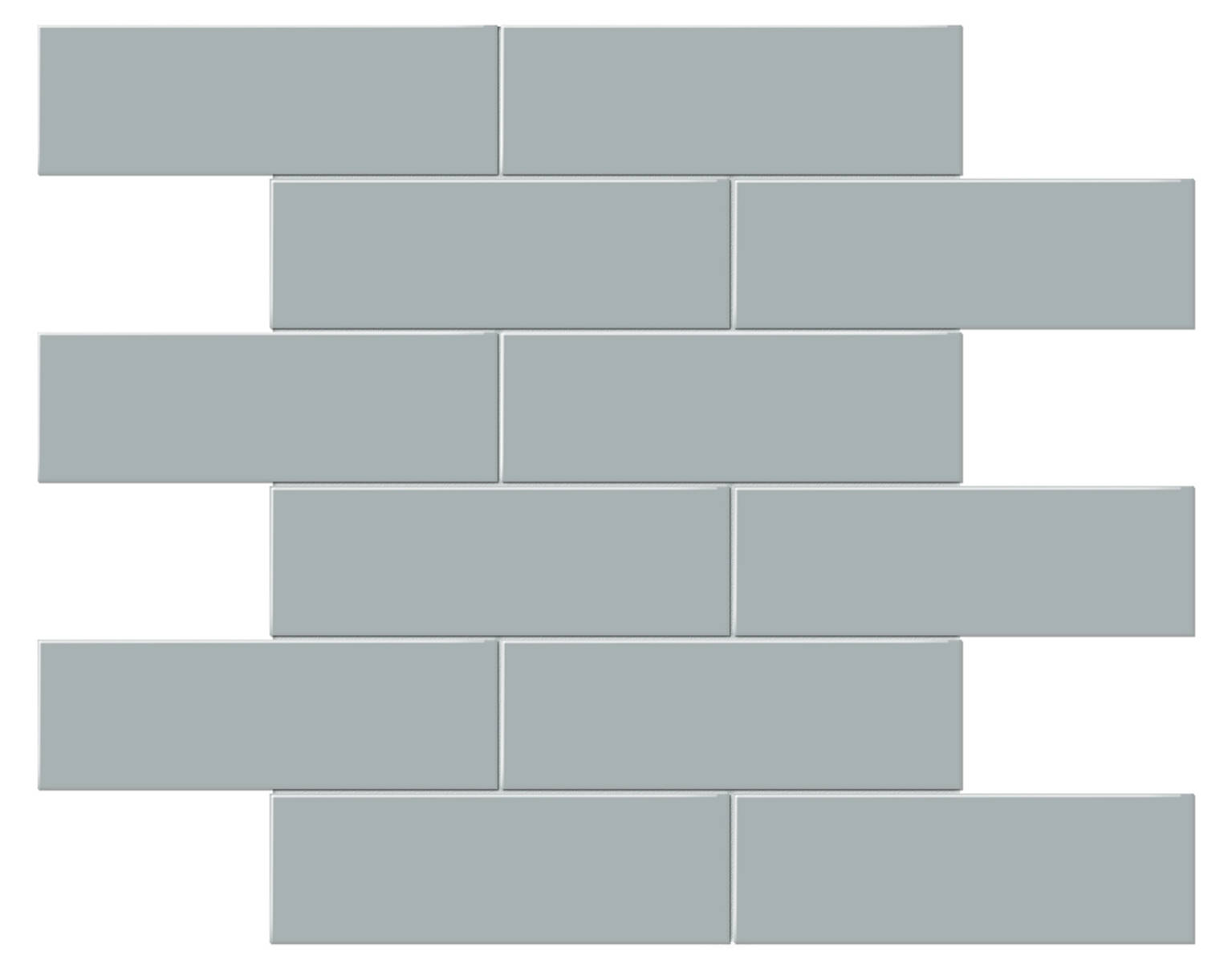 2x6 Cloud Blue Matte Brick Mosaic | Diversity Kitchen Bath & Tile