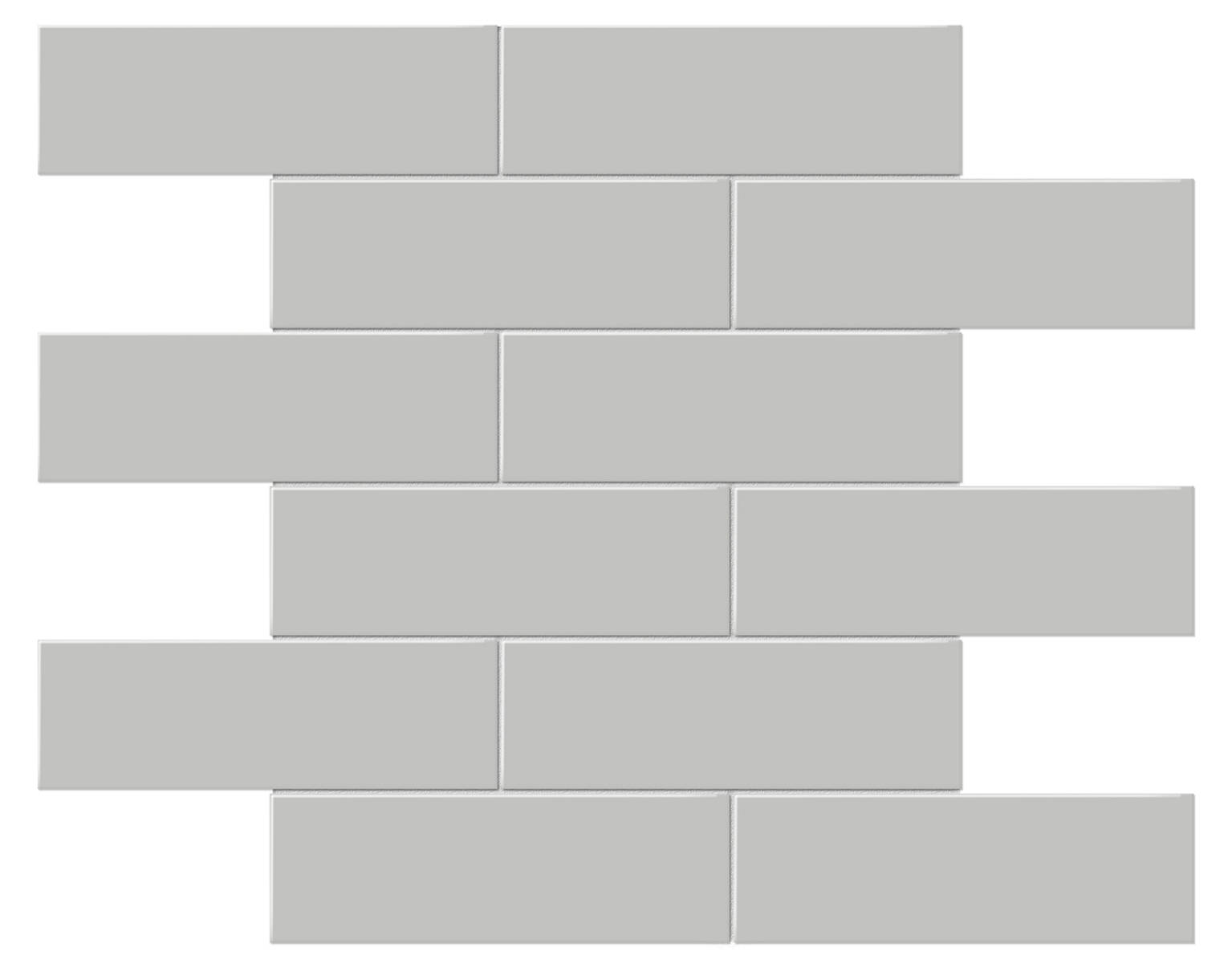 2x6 Loft Grey Glossy Brick Mosaic | Diversity Kitchen Bath & Tile