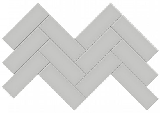 2x6 Loft Grey Glossy Herringbone Mosaic | Diversity Kitchen Bath & Tile