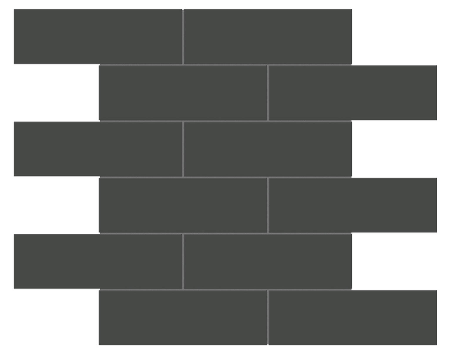 2x6 Retro Black Matte Brick Mosaic | Diversity Kitchen Bath & Tile