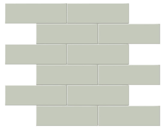 2x6 Soft Sage Glossy Brick Mosaic | Diversity Kitchen Bath & Tile