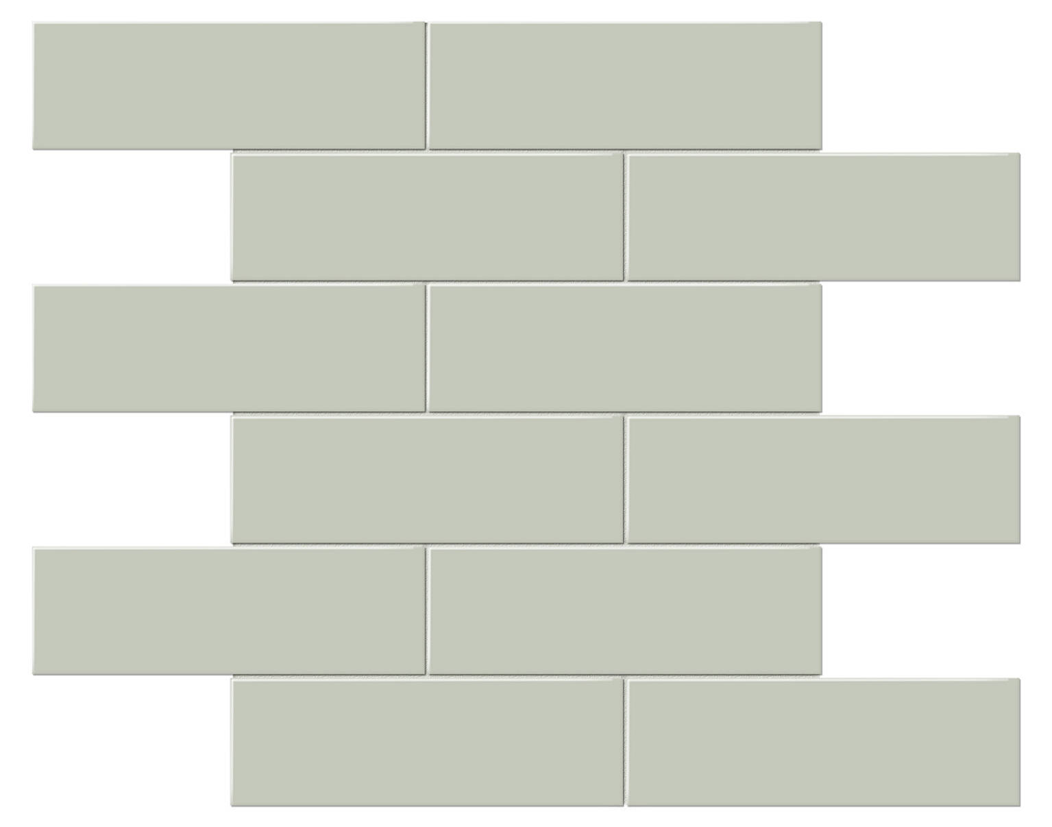 2x6 Soft Sage Matte Brick Mosaic | Diversity Kitchen Bath & Tile