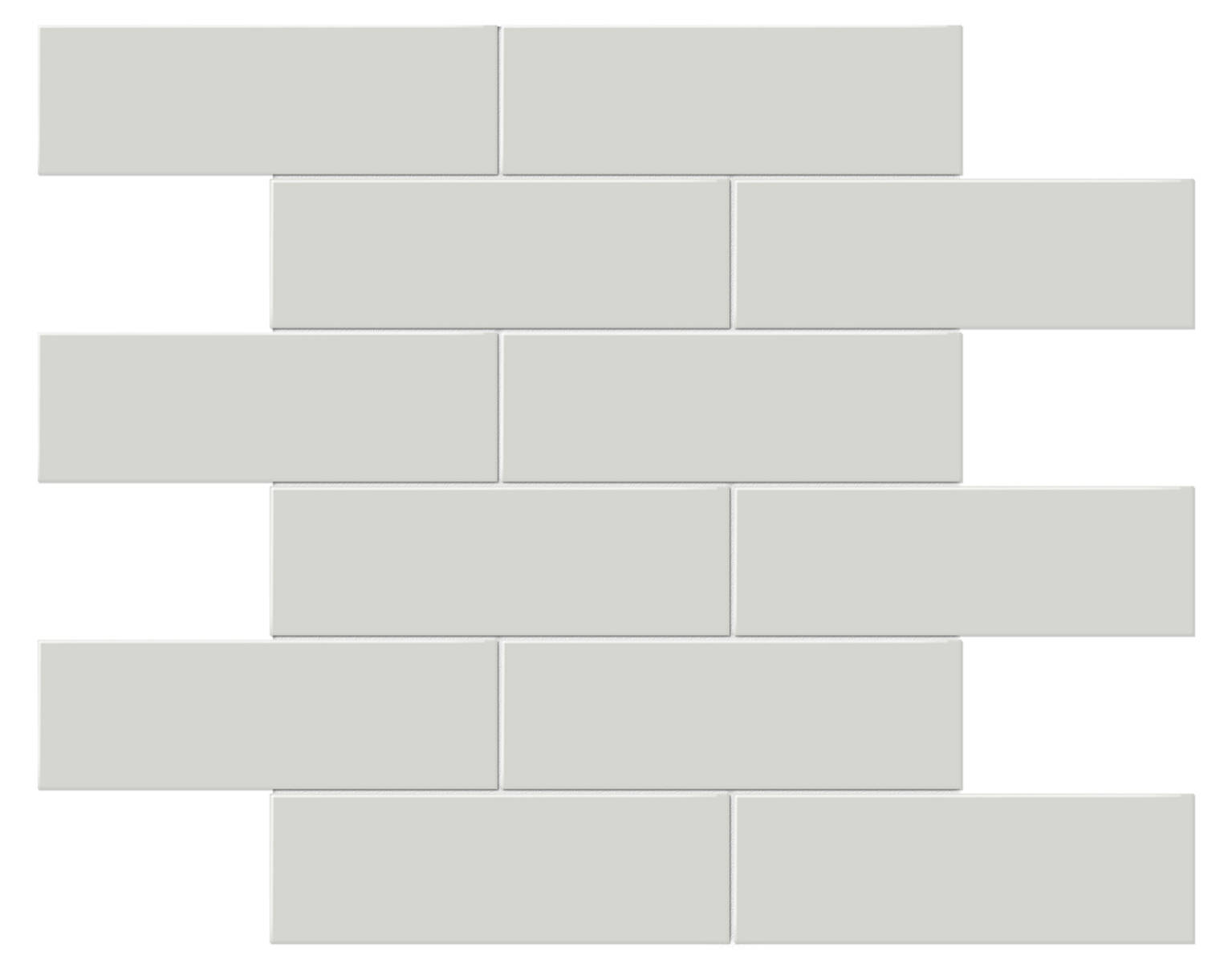 2x6 Warm Grey Glossy Brick Mosaic | Diversity Kitchen Bath & Tile