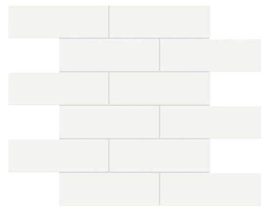 2x6 White Matte Brick Mosaic | Diversity Kitchen Bath & Tile