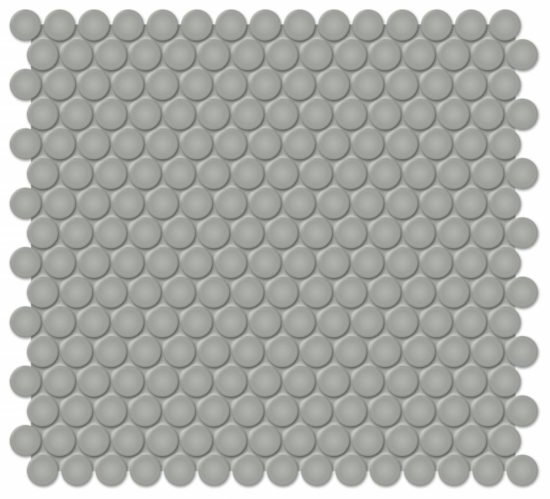 3/4" Taupe Matte Penny Round Mosaic | Diversity Kitchen Bath & Tile