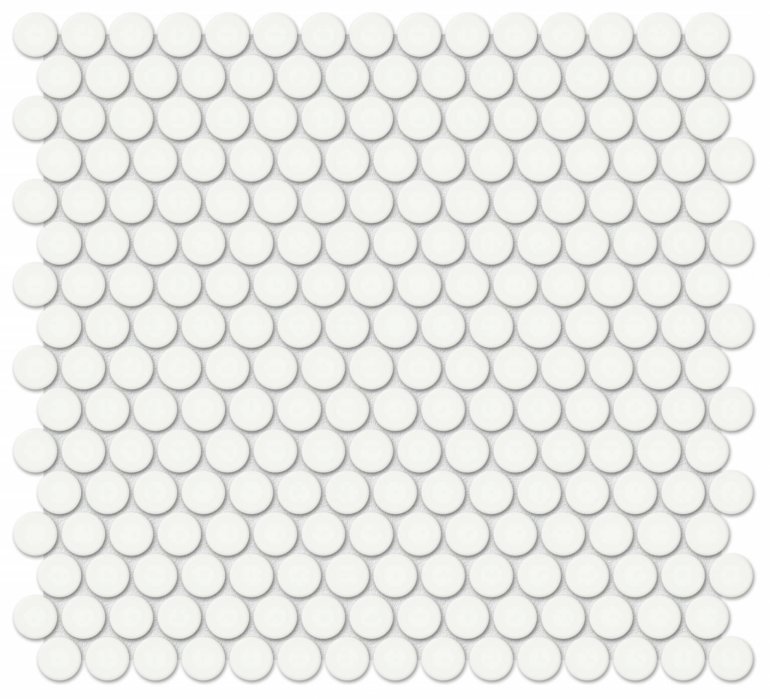 3/4" White Glossy Penny Round Mosaic