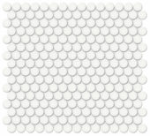 3/4" White Matte Penny Round Mosaic | Diversity Kitchen Bath & Tile