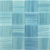 3"X3" Glass Pool Striped Aquamarine Mosaic | Diversity Kitchen Bath & Tile