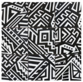 4"X4" Aztec Native Series Black & White Glazed Ceramic Mosaic | Diversity Kitchen Bath & Tile