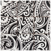 4"X4" Maori Native Series Black & White Glazed Ceramic Mosaic | Diversity Kitchen Bath & Tile