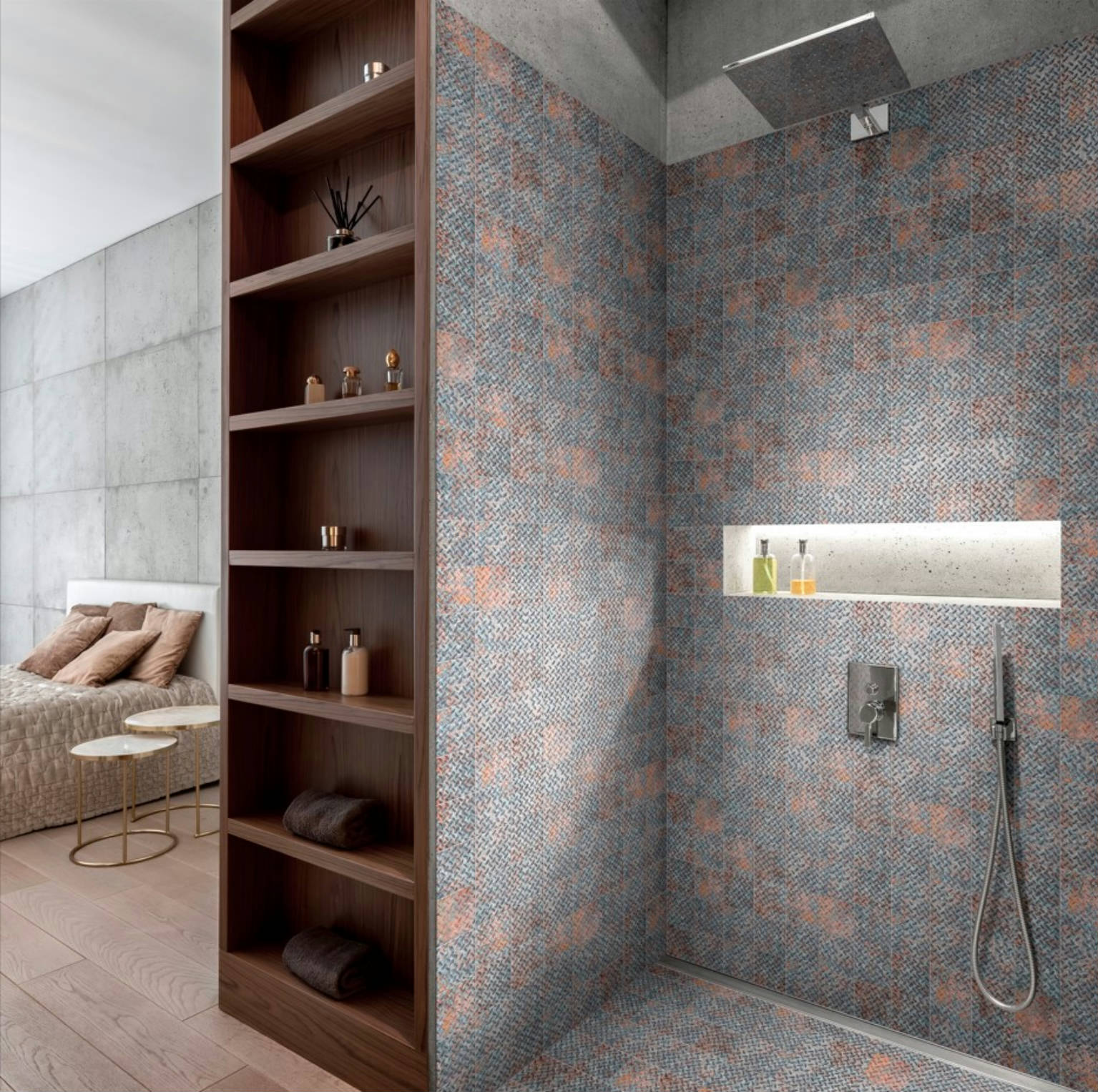 4x4 Rust Industrial Relief Pattern Glazed Ceramic Mosaic | Diversity Kitchen Bath & Tile