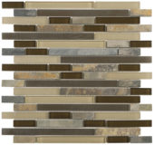 Beige Brown Slate Glass Baguette Mosaic | Diversity Kitchen Bath & Tile