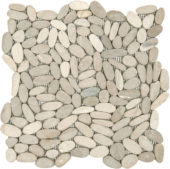 Beige Sliced Matte Pebble Interlocking Mosaic | Diversity Kitchen Bath & Tile