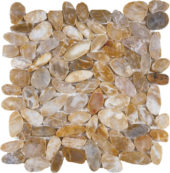 Beige Sliced Polished Pebble Interlocking Mosaic | Diversity Kitchen Bath & Tile