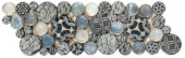 Black Penny Round Décor / Glass Interlocking Border | Diversity Kitchen Bath & Tile