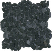Black Sliced Matte Pebble Interlocking Mosaic | Diversity Kitchen Bath & Tile