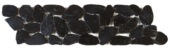 Black Sliced Polished Pebble Interlocking Border | Diversity Kitchen Bath & Tile