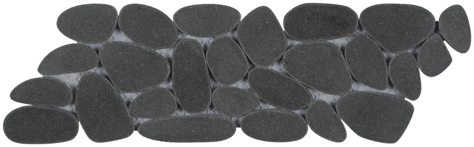 Black Sliced Reconstituted Pebble Interlocking Mosaic | Diversity Kitchen Bath & Tile