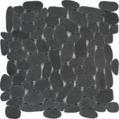Black Sliced Reconstituted Pebble Interlocking Mosaic | Diversity Kitchen Bath & Tile