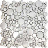 Brushed Silver Penny Rounds Inox Metal Interlocking Mosaic | Diversity Kitchen Bath & Tile