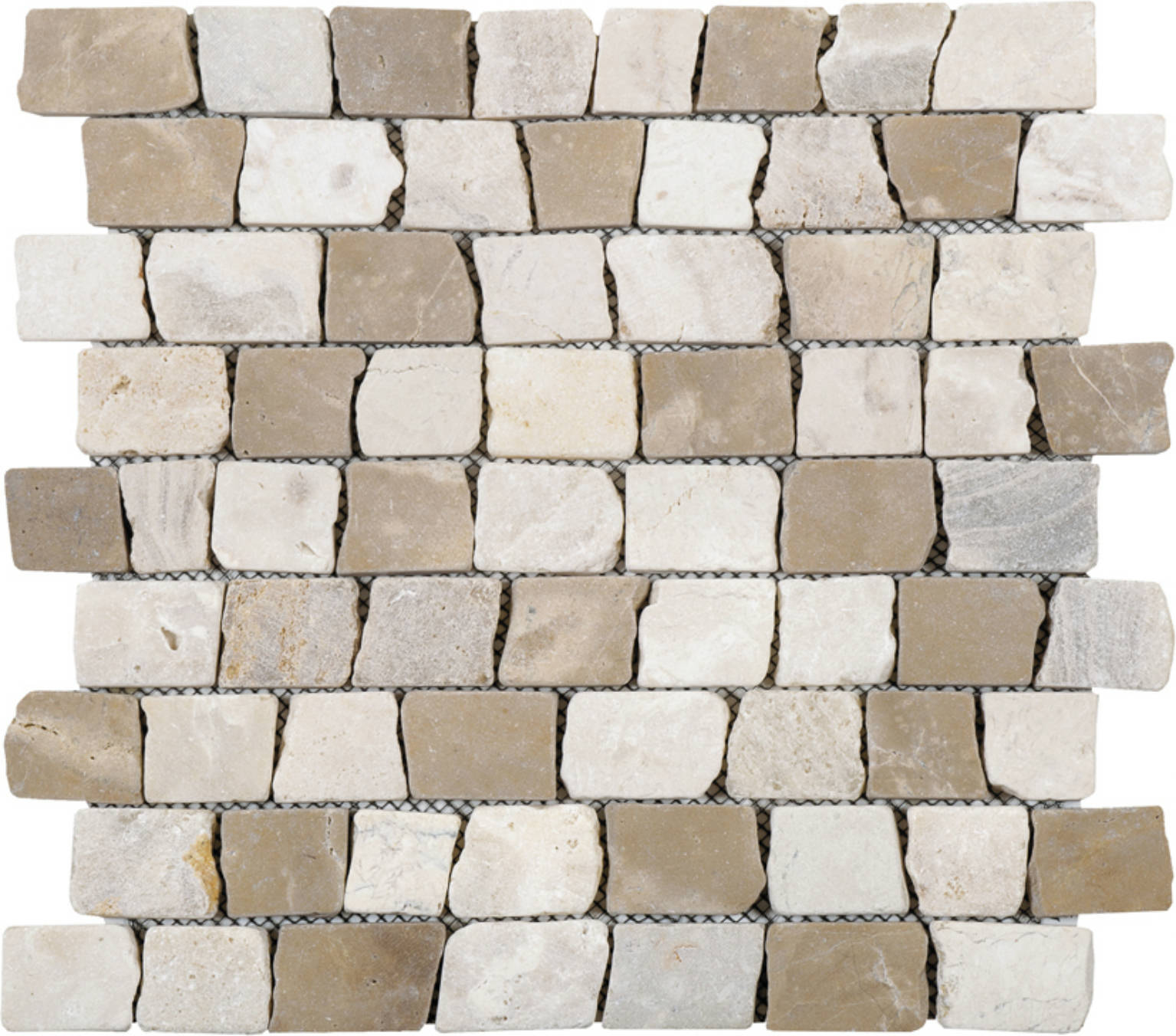 Cappuccino Onyx Cream Cubic Brick Marble Interlocking Mosaic | Diversity Kitchen Bath & Tile