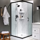Carrara Marble Shower Wall Kit 36x36x78 | Diversity Kitchen Bath & Tile