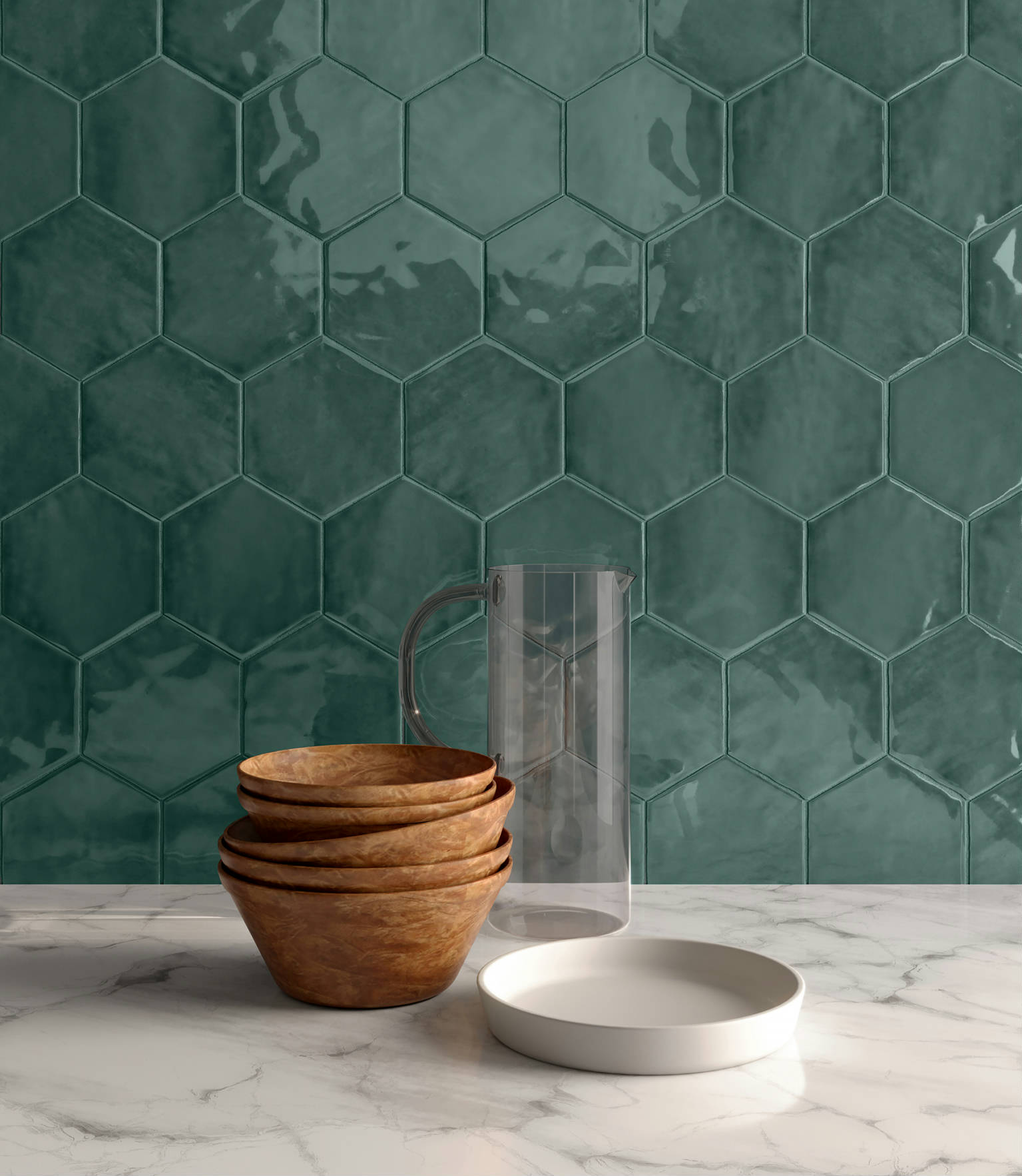 Chateau Brilliant Emerald 6" Hex 0 | Diversity Kitchen Bath & Tile