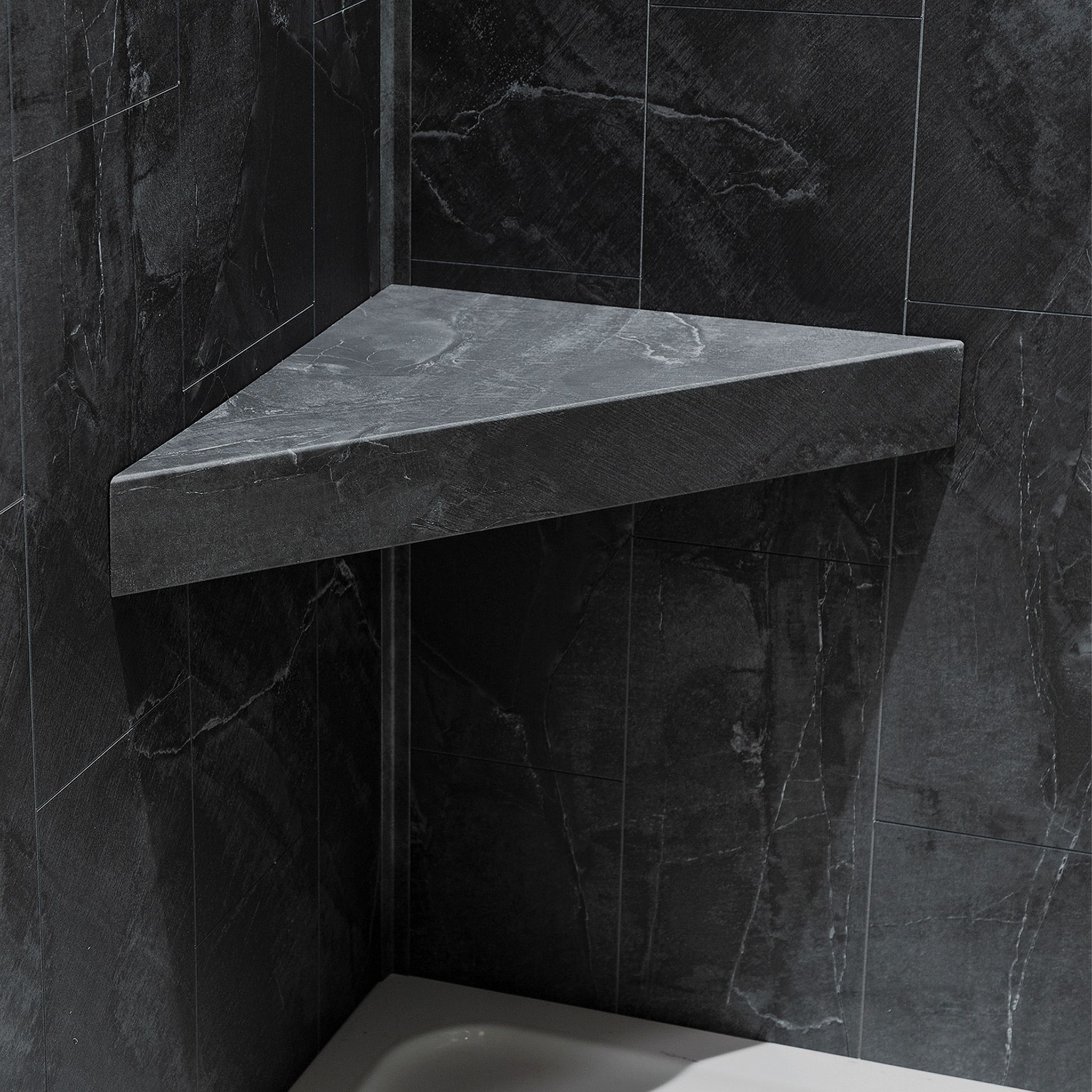 Cracked Slate Shower Bench 26x18.63x3 | Diversity Kitchen Bath & Tile