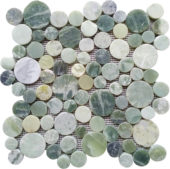 Crystal Green Semi-Precious Stone Round Interlocking Mosaic | Diversity Kitchen Bath & Tile