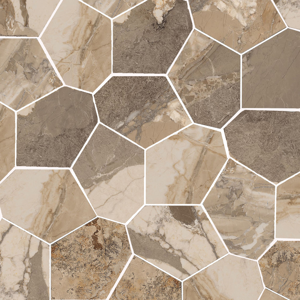 Dynasty Taupe Polished/Matte 11X12 Eggs Mosaic | Diversity Kitchen Bath & Tile