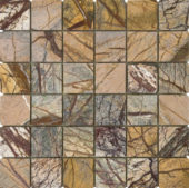Forest Brown Polished Marble Mosaic 2"x2" | Diversity Kitchen Bath & Tile