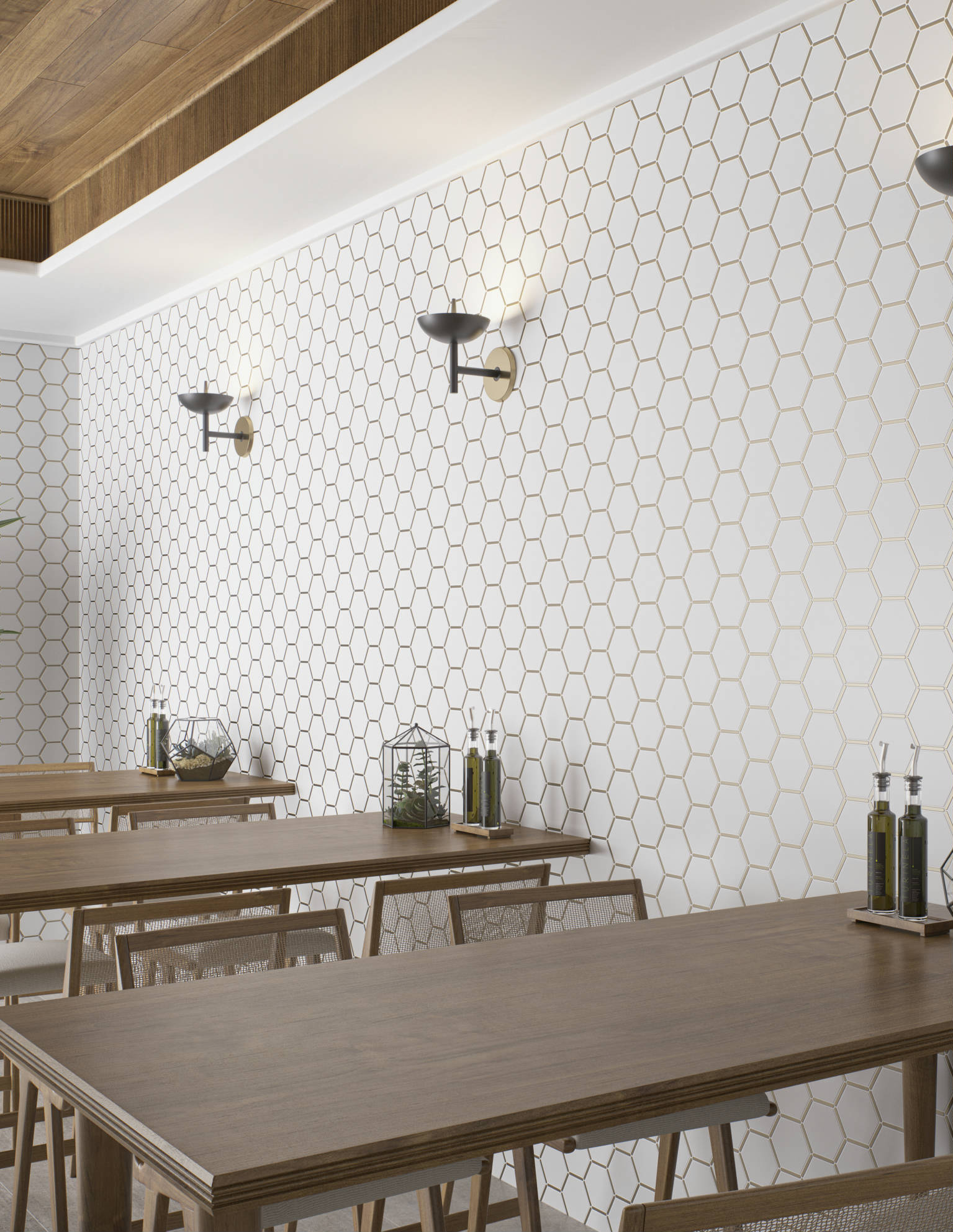 Gilded Hex Mosaic  | Diversity Kitchen Bath & Tile