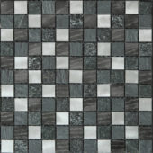 Grey/Black Stone Aluminum Mix Mosaic | Diversity Kitchen Bath & Tile