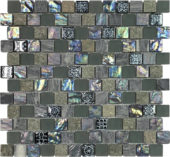 Grey/Green/Beige Mix Stone Glass 1"X1" Mosaic | Diversity Kitchen Bath & Tile