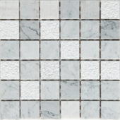 Grey/White Marble Sand Blasted Honed Mix Finish 2"x2" | Diversity Kitchen Bath & Tile