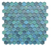 Hexagon Mix Blue Glass Mosaic | Diversity Kitchen Bath & Tile