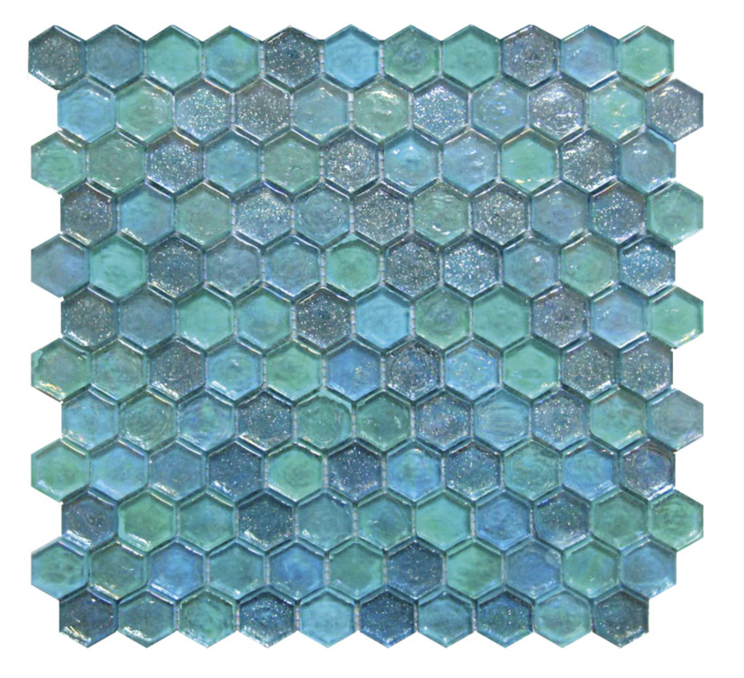 Hexagon Mix Blue Glass Mosaic | Diversity Kitchen Bath & Tile