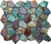 Hexagon Mix Metallic Green Rust Mosaic | Diversity Kitchen Bath & Tile