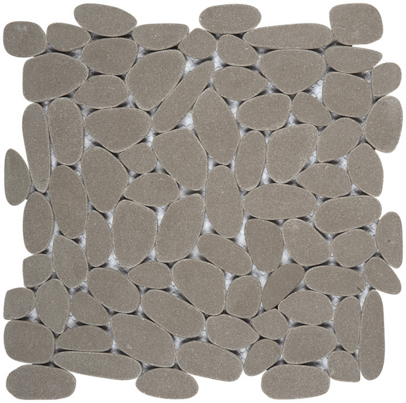 Light Grey Sliced Reconstituted Pebble Interlocking Mosaic | Diversity Kitchen Bath & Tile