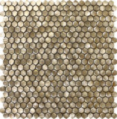Medium Hexagon Gold Aluminum Mosaic | Diversity Kitchen Bath & Tile