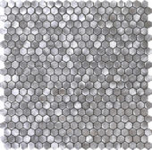 Medium Hexagon Silver Aluminum Mosaic | Diversity Kitchen Bath & Tile