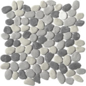 Mix Grey Reconstituted Pebble Interlocking Mosaic | Diversity Kitchen Bath & Tile