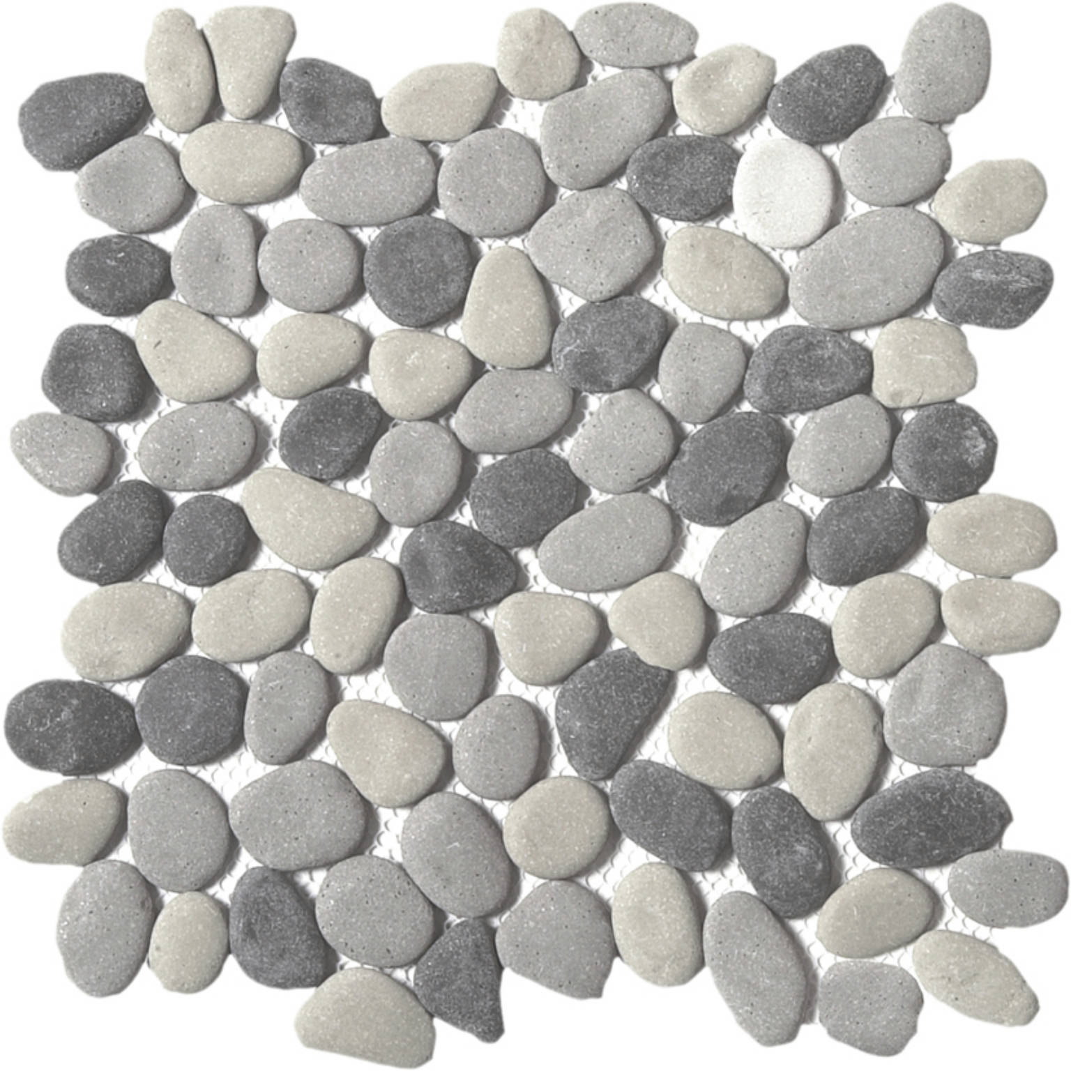 Mix Grey Reconstituted Pebble Interlocking Mosaic | Diversity Kitchen Bath & Tile