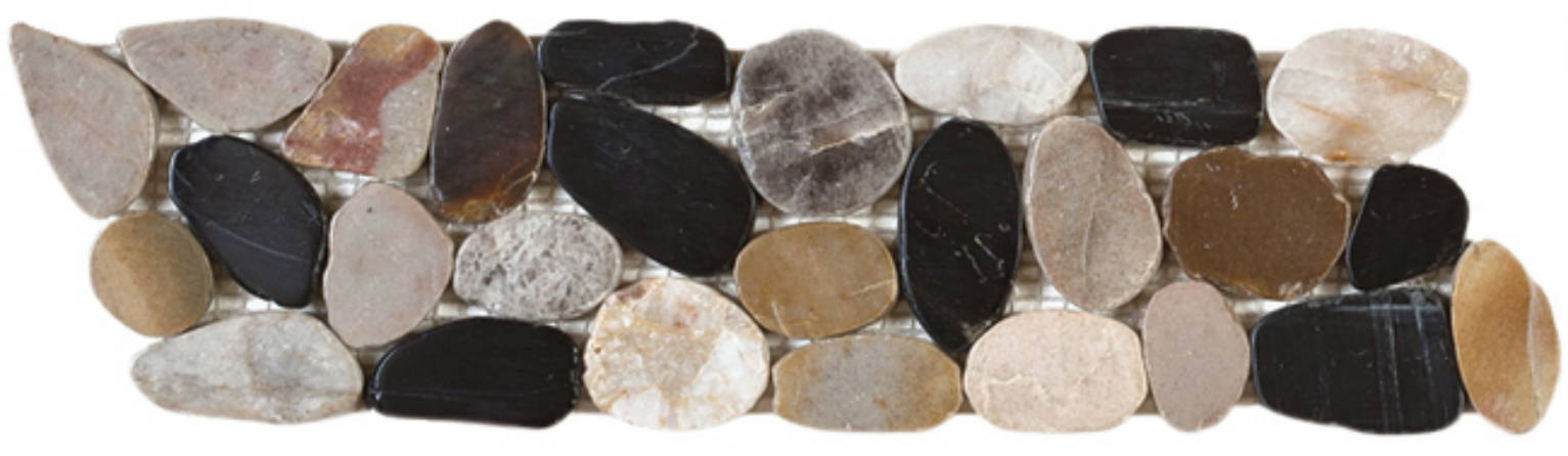 Mix Sliced Polished Pebble Interlocking Border | Diversity Kitchen Bath & Tile